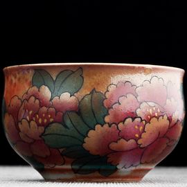 Пиала 130мл "Пионы", керамика из Цзиндечжень (404782)