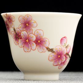Пиала 75мл "Слива Мэй Хуа", фарфор из Цзиндечжень (404783)