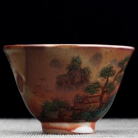 Пиала 65мл "Пейзаж", керамика из Цзиндечжень (404786)