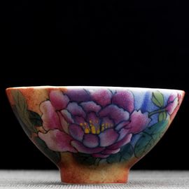 Пиала 85мл "Пион", фарфор из Цзиндечжень (404787)