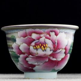 Пиала 85мл "Пион", фарфор из Цзиндечжень (404791)