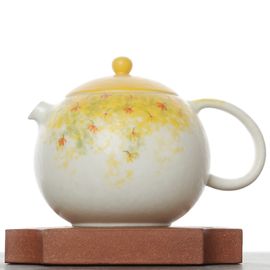 Чайник 165мл "Цветы", фарфор, ручная роспись (77458)