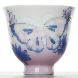 Пиала 70мл "Бабочка", фарфор, ручная роспись (54825)-