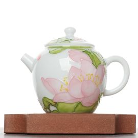 Чайник 80мл "Цветок лотоса", перегородчатая роспись, фарфор (77457)