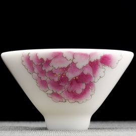 Пиала 85мл "Пион", фарфор из Цзиндечжень (404811)-