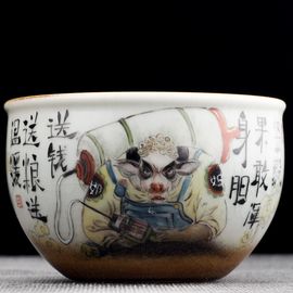 Пиала 160мл "Корова-кормилица", керамика из Цзиндечжень (404809)-