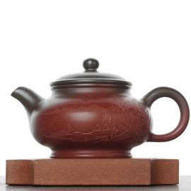 Чайник 110мл "Причал", исинская глина, мастер Вэй Хайянь (790023)-