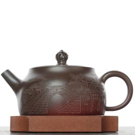Чайник 170мл "Город", исинская глина, мастер Вэй Хайянь (790002)-