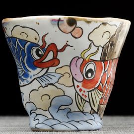 Пиала 80мл "Рыбы Арованы", керамика из Цзиндечжень, Цзе Чжицзюнь (404869)