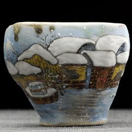 Пиала 95мл "Зима", керамика из Цзиндечжень, Цзе Чжицзюнь (404875)-