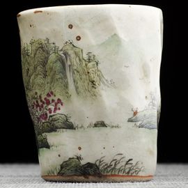 Пиала 65мл "Пейзаж", керамика из Цзиндечжень, Цзе Чжицзюнь (404877)-