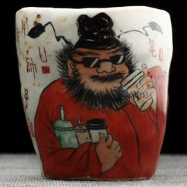 Пиала 110мл "Чжун Куй с напитками", керамика из Цзиндечжень, Цзе Чжицзюнь (404882)-