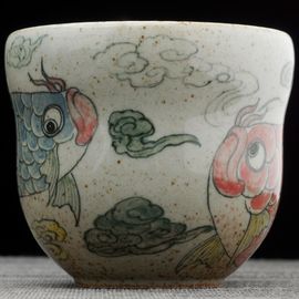 Пиала 300мл "Рыбы Арованы", керамика из Цзиндечжень, Цзе Чжицзюнь (404886)