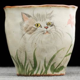 Пиала 85мл "Котик", керамика из Цзиндечжень, Цзе Чжицзюнь (404899)-