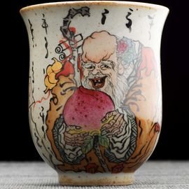 Пиала 135мл "Шоусин с персиком", керамика из Цзиндечжень, Цзе Чжицзюнь (404925)-