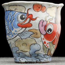 Пиала 150мл "Рыбы Арованы", керамика из Цзиндечжень, Цзе Чжицзюнь (404923)-