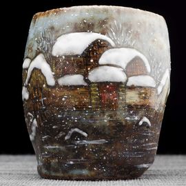 Пиала 100мл "Зима", керамика из Цзиндечжень, Цзе Чжицзюнь (404903)-