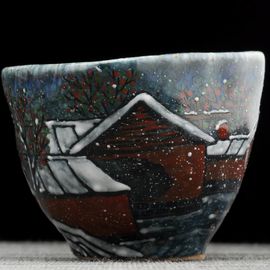 Пиала 95мл "Зима", керамика из Цзиндечжень, Цзе Чжицзюнь (404904)-