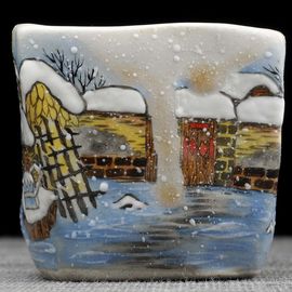 Пиала 75мл "Зима", керамика из Цзиндечжень, Цзе Чжицзюнь (404908)-