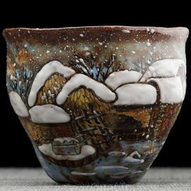 Пиала 110мл "Зима", керамика из Цзиндечжень, Цзе Чжицзюнь (404911)-