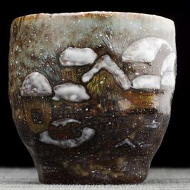 Пиала 105мл "Зима", керамика из Цзиндечжень, Цзе Чжицзюнь (404916)-