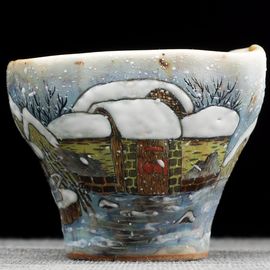 Пиала 100мл "Зима", керамика из Цзиндечжень, Цзе Чжицзюнь (404919)-
