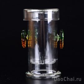 Заварочная колба 180мл, стекло, цветные ручки (8504)