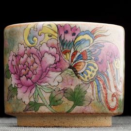 Пиала 200мл "Бабочка и пион", керамика из Цзиндечжень (404845)-