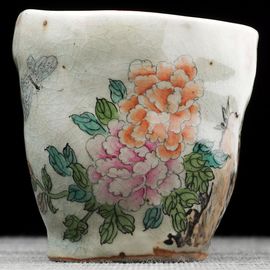 Пиала 75мл "Пионы", керамика из Цзиндечжень, Цзе Чжицзюнь (404932)-