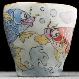 Пиала 150мл "Рыбы Арованы", керамика из Цзиндечжень, Цзе Чжицзюнь (404935)-