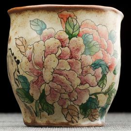 Пиала 95мл "Пионы", керамика из Цзиндечжень, Цзе Чжицзюнь (404936)-