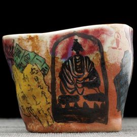 Пиала 135мл "Древние эстампы", керамика из Цзиндечжень, Цзе Чжицзюнь (404938)-