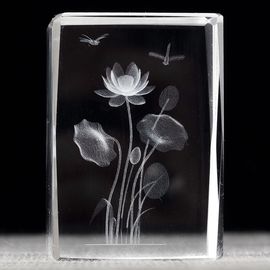 Фигурка подставка под крышку "Лотос", стекло, лазерная гравировка (80531)-