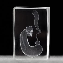 Фигурка подставка под крышку "Бодхидхарма - Дамо", стекло, лазерная гравировка (80532)-