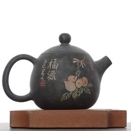 Чайник 100мл "Персики", цзяньшуйская керамика (791455)-