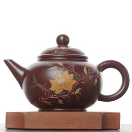 Чайник 130мл "Цветы", исинская глина (7900218)-