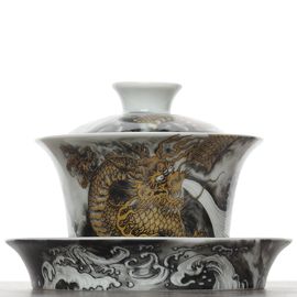 Гайвань 190мл "Золотой дракон&rdquo;, фарфор, шелкография (500630)-