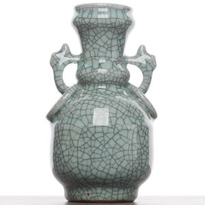 Вазочка 16,5см, керамика, селадон Гэ Яо (94138)-