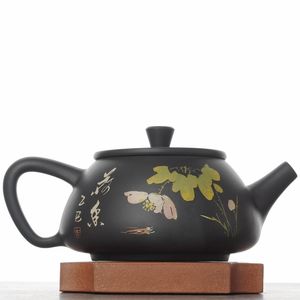 Чайник 265мл "Лотос и рыбки", цзяньшуйская керамика (791436)-